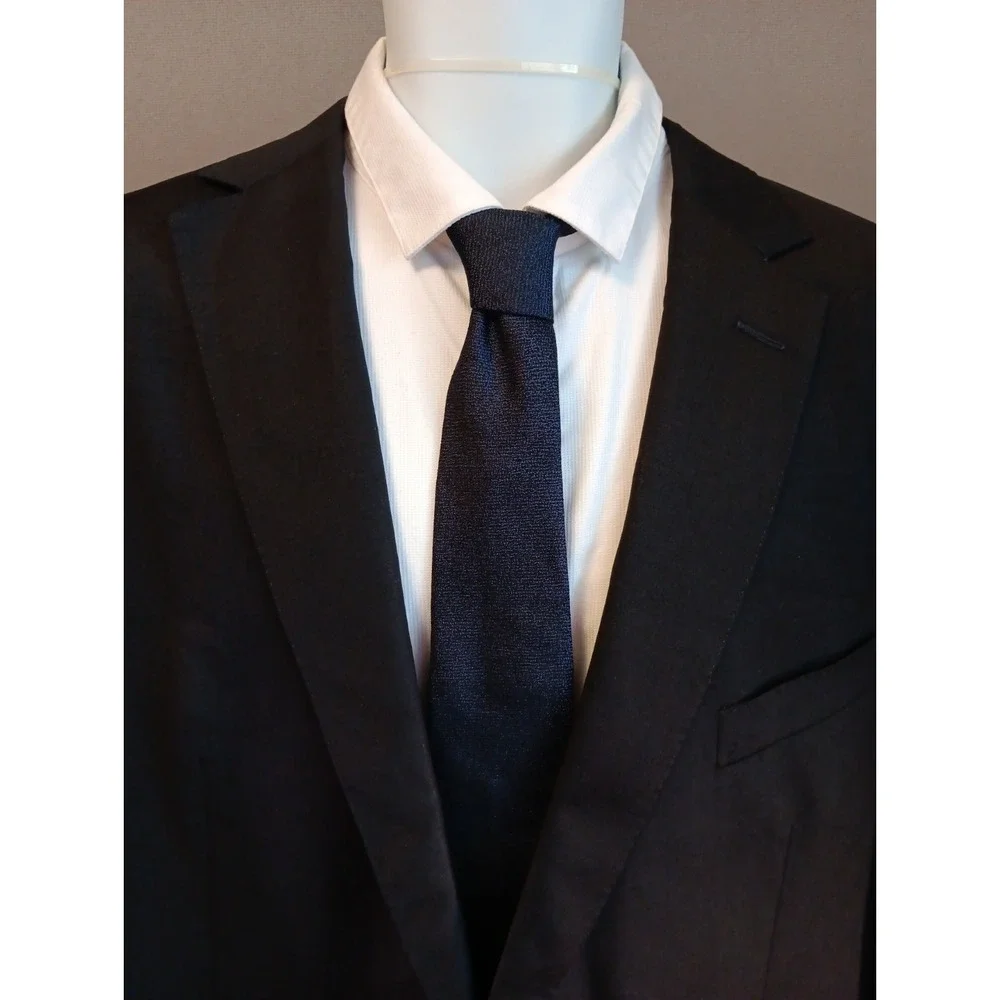 Z Zegna Mens Black 100% Wool Blazer Sport Coat 58R Luxury Designer Jacket